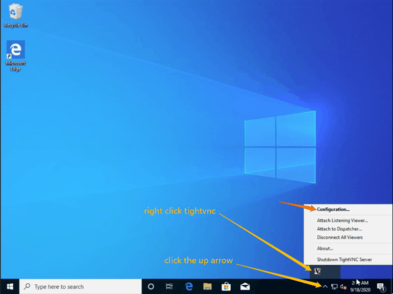 Configurer TightVNC