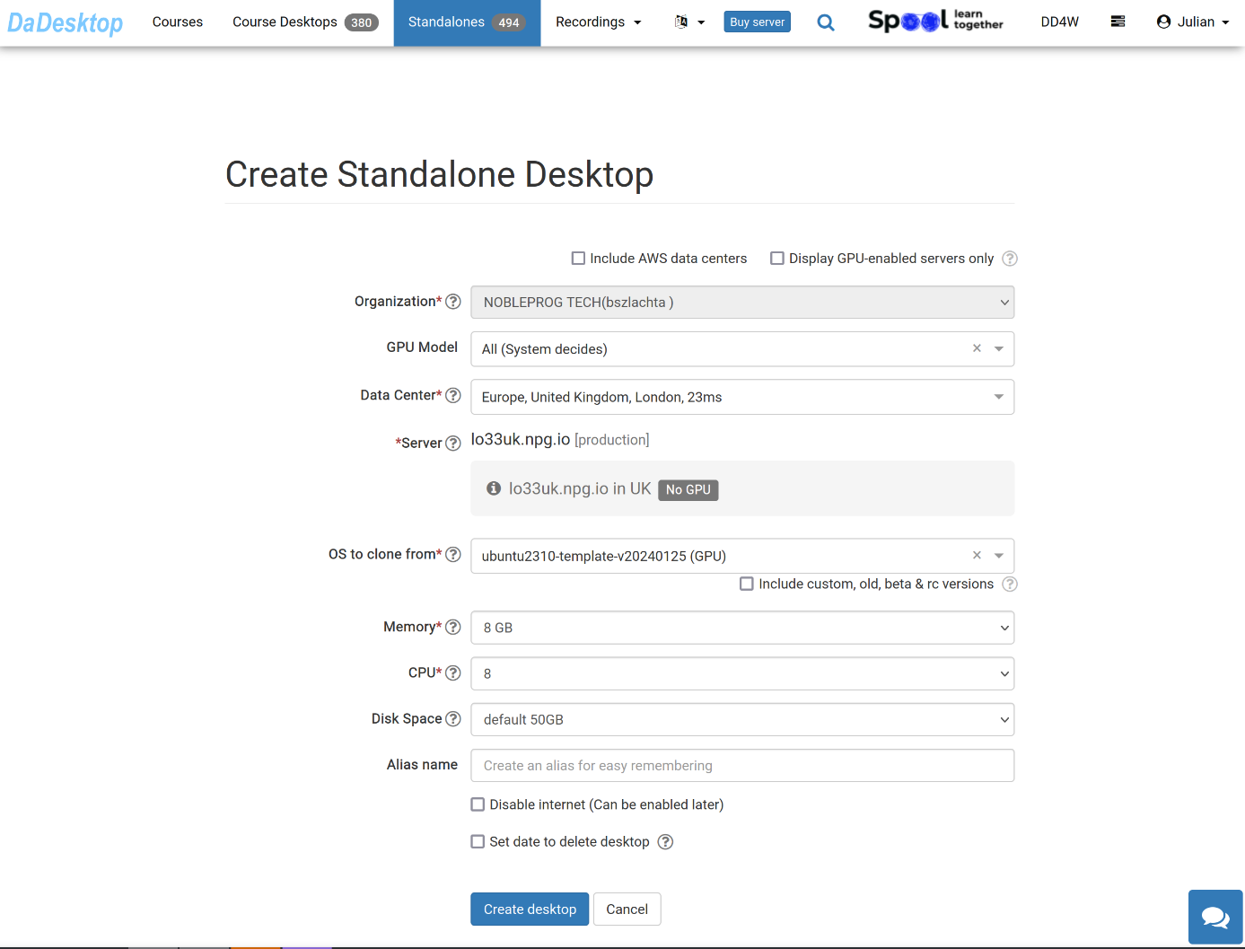 Créer un nouveau bureau autonome